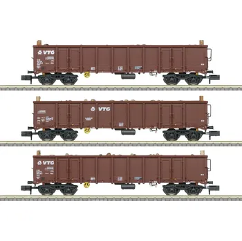 Modelová železnice MiniTrix 18288 Sada 3 KS vysokorychlostních přívěsů Eanos VTG, MHI