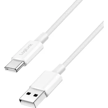 Datový kabel LogiLink Kabel USB-C USB 2.0 USB-A zástrčka, USB-C ® zástrčka 1 m bílá CU0321