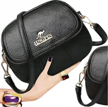 Kabelka Camerazar Dámská taška přes rameno z pevné ekokůže, černá, 20x15 cm s nastavitelným popruhem