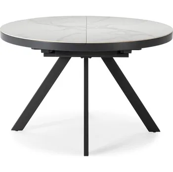 Jídelní stůl Kulatý rozkládací jídelní stůl s přídavnou deskou s keramickou deskou ø 120 cm Bela - II. jakost – Marckeric ID_1902246