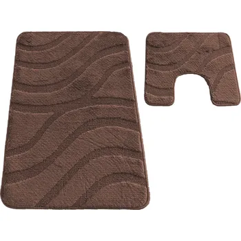 Koupelnová předložka Sada koupelnových koberečků 50x80 cm, 40x50 cm hnědá