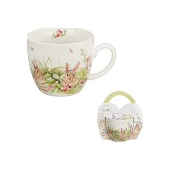 Kubek 460 ml w "koszyczku" WIOSENNA SIELANKA (sprzedaż w zestawach po 4 szt.)