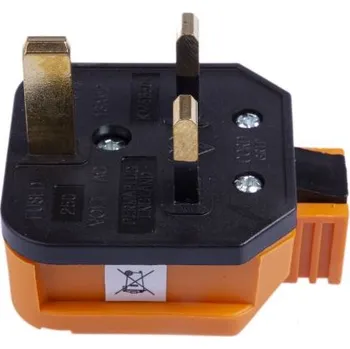 Elektrická zásuvka Síťová zástrčka barva Oranžová, formát pólů: 2P plus E, 13A Zástrčka Velká Británie Typ G – britská BS1363, 250 V 0