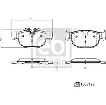 Brzdový systém Sada brzdových destiček, kotoučová brzda FEBI BILSTEIN 1003197