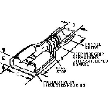 Molex 190030068 faston zásuvka vč. lisované objímky Šířka zástrčky: 4.75 mm Tloušťka konektoru: 0.81 mm plná izolace tmavě žlutá 1 ks Bag