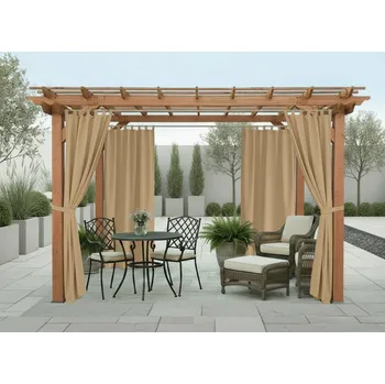 Zahradní stavba Venkovní zahradní závěs s poutky SANTIAGO color 37 latté, různé rozměry (cena za 1 kus) + dárek úvaz MyBestHome Rozměr: 155x240 cm