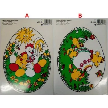 Velikonoční dekorace Velikonoční okenní folie 35x23 cm 2 druhy
