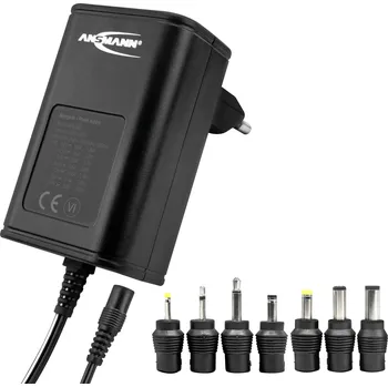 Ansmann 1201-0021 zásuvkový napájecí adaptér, nastavitelný, 12 V/DC, 9 V/DC, 7.5 V/DC, 6 V, 4.5 V/DC, 3 V, 300 mA, 3.60 W