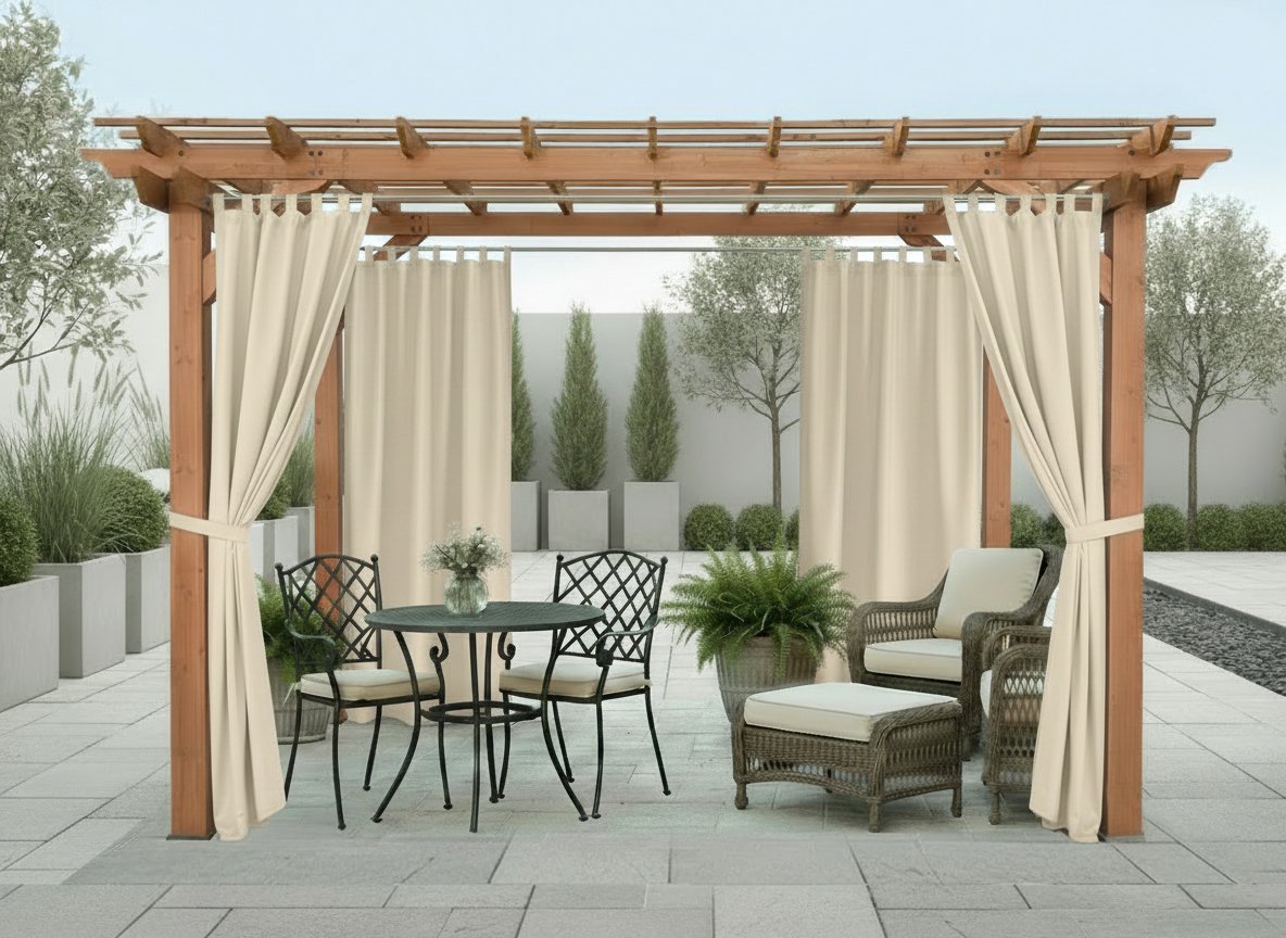 Venkovní zahradní závěs s poutky SANTIAGO color 16 smetanová, různé rozměry MyBestHome Rozměr: 155x220 cm (cena za 1 kus)