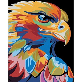 Diamantové malování Diamondi - Diamantové malování - BAREVNÝ OREL, 40x50 cm, Vypnuté plátno na rám