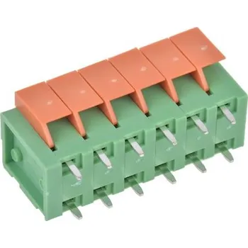 Elektrický konektor Svorková lišta PCB, řada: Buchanan, rozteč: 5.08mm, počet řad: 1, počet kontaktů: 6, orientace těla: Svislý, Průchozí