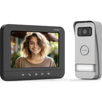 Domovní zvonek Avidsen PRIMA kabelový domovní video telefon kompletní sada, černá, hliník, 112300
