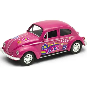 Hračka Welly Volkswagen Beetle model 1:34 růžový duhový