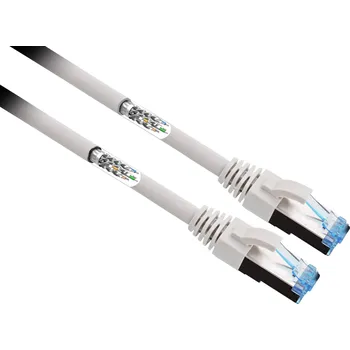 Datový kabel Renkforce RF-4732886 RJ45 síťové kabely, propojovací kabely CAT 6A S/FTP 2.00 m šedá flexibilní provedení, pozlacené kontakty 1 ks