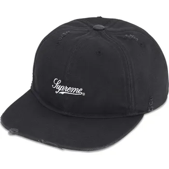 Kšiltovka Supreme Distressed Script 6-Panel Black Velikost: ONE SIZE