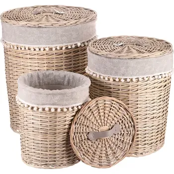 Koš na prádlo Sada 3 proutěných prádelních košů PRE202 - SLEVA 3% s kodem radost25