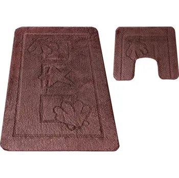 Koupelnová předložka Sada koupelnových koberečků Sea s výřezem - hnědá