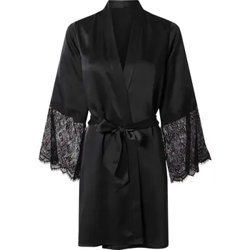 Dámské šaty esmara® Dámské saténové kimono (černá, M (40/42))