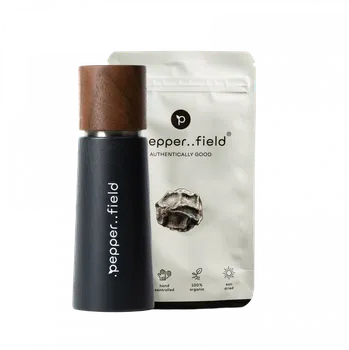 Koření Tmavě šedý mlýnek .pepper..field original + černý Kampotský pepř (20 g)