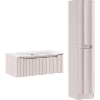 Koupelnový nábytek Koupelnová sestava Nova Cashmere I se zápustným umyvadlem a skříňkami 80 cm kašmírová