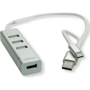 USB hub Rozbočovač USB 14.02.5037-10, standard: USB 2.0 USB, počet portů USB: 4 Sběrnice USB, typ USB: USB A, USB C Roline