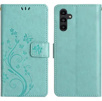 Pouzdro na mobilní telefon Flowers knížkové pouzdro na Samsung Galaxy S26/S26 Pro - modrozelené