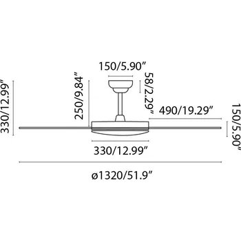 SAONA L LED, bílá, stropní ventilátor s DC motorem SMART - FARO