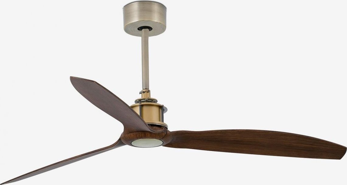 JUST FAN M, starozlatá/dřevo, stropní ventilátor s DC motorem - FARO