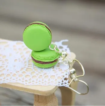 Náušnice CircusMind Sladké náušnice Fimo - makronky pistácie čokoláda S3260