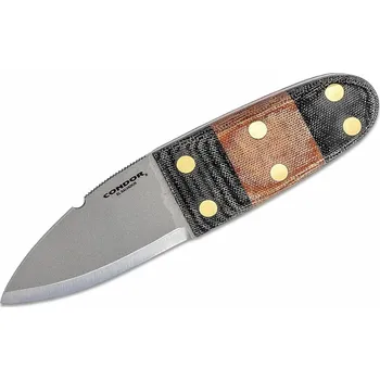 Sport Condor CTK3923-2.6HC PRIMITIVE BUSH dýka 6,7 cm, černo-hnědá, Micarta, kožené pouzdro