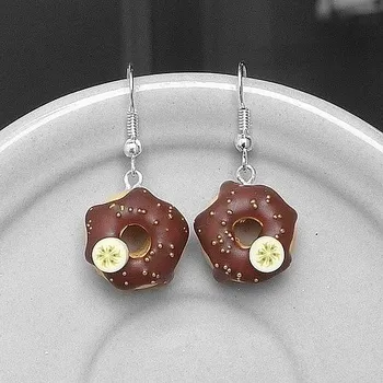 Náušnice CircusMind Sladké náušnice Fimo - donuty s banánem S3513