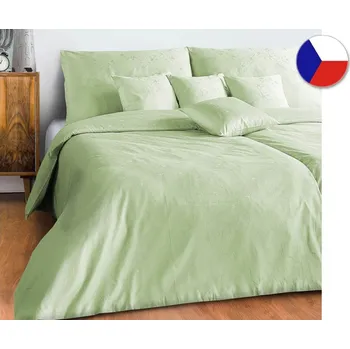 Povlečení Damaškové povlečení 140x220, 70x90 BOHEMA Kvítek světle zelený