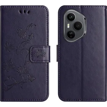 Pouzdro na mobilní telefon Flower knížkové pouzdro na Honor 400 Pro - tmavěmodré