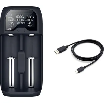 Nabíječka baterií Solight nabíječka baterií Li-Ion, LiFePO4, Ni-MH/CD, AA, AAA, 18650, 2000mA, 2 kanály, LCD displej - DN27