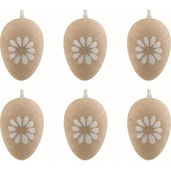 Vajíčka dřevěná 4 cm na zavěšení, 6 ks v sáčku
