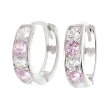 Náušnice Dětské náušnice kroužky z bílého zlata ZNA125F + Dárek zdarma