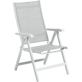 Kettler BASIC PLUS polohovací, hliníkové křeslo - bílá / světle šedá