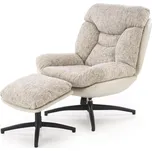 Čalouněné křeslo s podnožkou KRONOS béžové