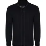 Velký pánský rozepínací svetr s límcem Kam 81 černý (7XL)