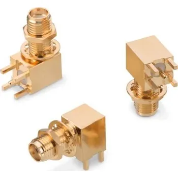 Redukce Konektor SMA, řada: WR-SMA, Samice, orientace těla: Pravý úhel, Standardní, Montáž na plošný spoj izolace