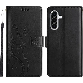 Pouzdro na mobilní telefon Flowers knížkové pouzdro na Samsung Galaxy A57 5G - černé