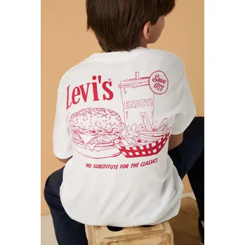 Chlapecké tričko Dětské tričko Levi's BURGER MEAL TEE 9ER096 bílá 00X, vel. 164