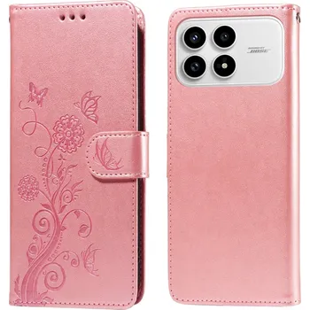 Pouzdro na mobilní telefon Flowery knížkové pouzdro na Xiaomi Poco F8 Pro 5G - růžové