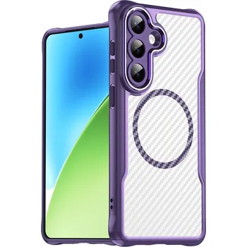 Pouzdro na mobilní telefon Texture odolný kryt s podporou MagSafe na Samsung Galaxy S26+ - fialový