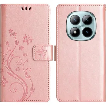 Pouzdro na mobilní telefon Flowers pro Xiaomi Redmi Note 15 Pro+ 5G/Xiaomi Poco M8 Pro 5G růžovozlaté