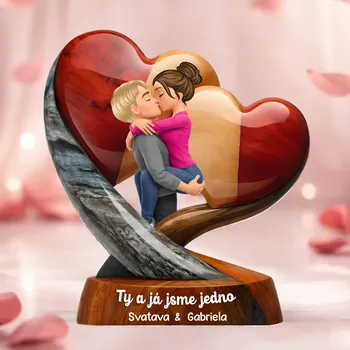 Plakát Akrylový plak - Ty a já jsme jedno 20 cm + stojanem