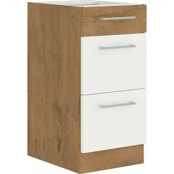 Kuchyňská skříňka FalcoNabytek Kuchyňská skříňka Vega 40 D 3S dub lancelot/bílý lesk