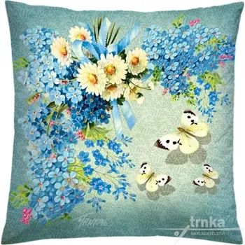 Povlak na polštářek Povlak na polštář 40 x 40 cm - Pomněnky a sedmikrásky