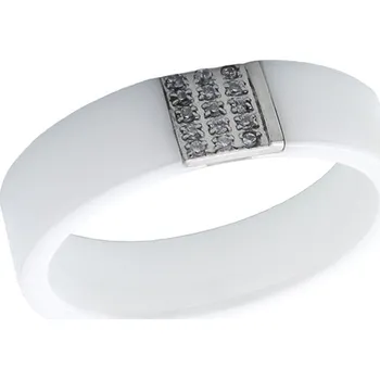 Prsten BM Jewellery Dámský keramický prsten se zirkonem CUBE S518120