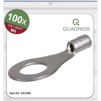 Kabelové oko Quadrios 23C498 kulaté kabelové oko Průřez (max.)=1.5 mm² Ø otvoru=6.5 mm bez izolace 100 ks